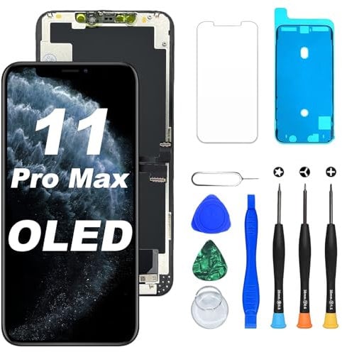 DIGI4U OLED Display für iPhone 11 Pro Max, 6,5 Zoll Bildschirm Ersatz COF Full HD True Tone, Nicht LCD, mit Reparaturset, Displayschutzfolie und wasserfestem Kleber