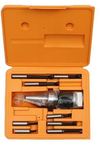 9 Teile Fräsmaschine Zubehör Set, 10-125mm Bohrkopfsatz Tragbar Bohrkopf-Set mit Einer PräZisionsskala, Werkzeugsatz für LöChern und Nuten Des Außenrings Verwendet Werden