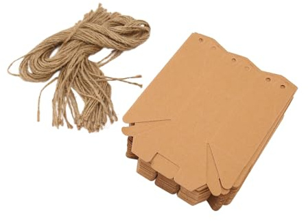 Aramox 50Pcs Hex Kraft Paper Box with Twine, Simple & Stylish Lantern Box for Wedding Party Baby Shower