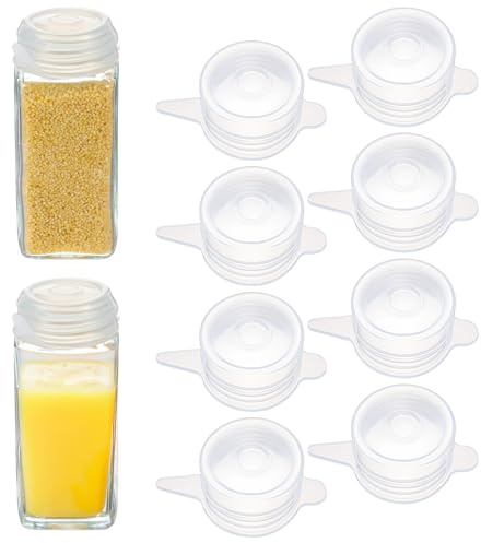 Heclia 8 Pack 1.6 Inch Silicone Stretch Lids Small Mouth Sealed Can Covers | for Food Storage, Toppers, Mason Jar Lid, Elastic Bottle Bowls Caps, for Yogurt Jars, Milk Bottles, Dishwasher Freezer Safe