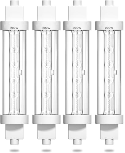 Nixo1nice Heat Lamp Bulbs 200w Suspended Heating LightsJacketed Food Lamp, Push Lights 118mm R7s Catering Halogen Heat Lamp Bulb 240V Food Safe Bulb Lights for Catered Event,Canteen,Buffets