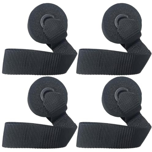 HOODANCOS 4 Stück Pack Trainingsgurte mit Türanker Gepolstert Widerstandsfähiges Fitness Gummiband Türschnalle für Krafttraining Zuhause Schwarz