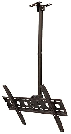 Supporto TV da soffitto regolabile in altezza, movimento completo, orientabile a 360°, per TV e monitor a schermo piatto da 43-65 pollici