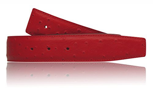 Erdi Ünver Straussenleder Optikin in Rot echt Leder Wendegürtel für Herren & Damen 4cm Breit Gürtel Ledergürtel (100)