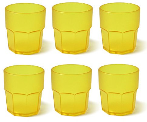Cartaffini T280GIX6 Bicchieri, Policarbonato, Giallo, 6 unità (Confezione da 1)