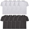 Fruit of the Loom Valueweight Short Sleeve T-Shirt, Noir/Gris chiné, L (Lot de 10) Homme