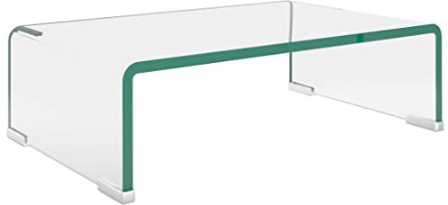 vidaXL TV-Tisch Aufsatz Monitor Erhöhung Glasbühne Podest Transparent 40x25x11cm