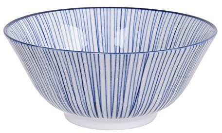 TOKYO design studio Tayo Schüssel Nippon blau Linien 15,2 x 6.7 cm