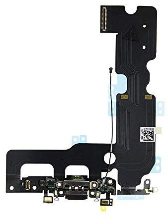 E-FIX - Connecteur de Charge pour iPhone 8 Noir - Cable Nappe avec Connecteur de Charge, Micro et l'antenne GSM - Compatible avec Apple pour réparation
