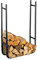 Relaxdays Kaminholzregal, schmal, aus Metall, Lagerung von Holz innen und außen, Brennholzregal HBT 90x60x20 cm, schwarz