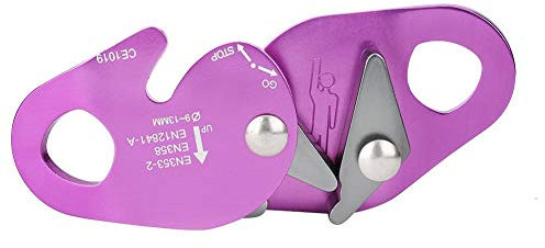Keenso Kletterseil-Abseilgerät, Rettungsring-Auffanggerät Sicherheitswerkzeuge Kletterseil-Selbstbremsanschlag für 9-13 mm 22KN-Seilklemme Extremsportarten