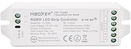 Miboxer Milight Controller 2.4G Funk LED Controller FUT038 RGBW 12-24V bis 4 Kanal für LED Produkte