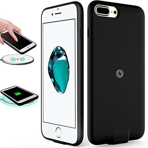 OCEANLOVE Wireless Charger Charging Receiver Case for iPhone 7 Plus 6S Plus 6plus (NO Battery) Built-in Qi Receiver and Charging Port for Lightning Cable Charging Data Sync Shockproof Protective Case