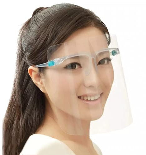 sb components Full Face Protective Shield Visor,Face Shield with Glasses Transparent Face Visor Resistant to Prevent Saliva, Oil Fume, Spitting Anti-Fog Lens for Daily activities and Working (1)