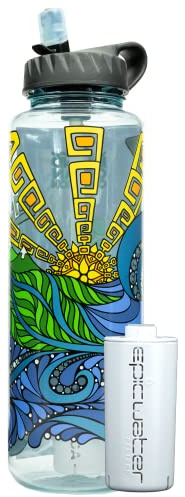 Epic Water Filters Nalgene OG Water Bottle with Filter, USA Made, BPA Free, Removes 99.99% Tap Water Contaminants, Forever Chemicals, IOC Art, 48 oz