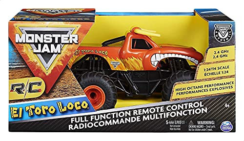 Monster Jam Offizieller El Toro Loco Monster Truck mit Fernbedienung, Maßstab 1:24, 2,4 GHz, ab 4 Jahren