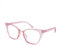 WANWAN Lesebrille für Damen, mit Katzenaugen, modischer Rahmen, übergroße Qualität, transparentes pink
