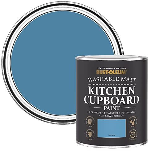 Rust-Oleum Blue Kitchen Cupboard Paint in Matt Finish - Cerulean 750ml