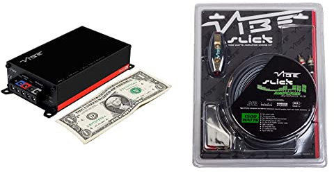 VIBE Powerbox Micro Mono Amplifier - 1 x 400W, Black & Slick 1500 W System Car Wiring Kit