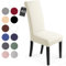 Stuhlhussen 4 Stück, Stretch-Stuhlbezug elastische moderne Husse Elasthan Stretchhusse Stuhlbezug Stuhlüberzug . bi-elastic Spannbezug, sehr pflegeleicht und langlebig Universal (4 Stück,Creme-beige)