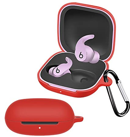 GMUJIAO Case for Beats Fit Pro,Silicone Shockproof Case Cover,Soft Silicone Skin Case,Premium Silicone Cover for Beats Fit Pro,Beats Fit Pro Case-Red
