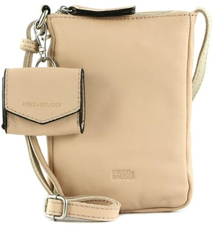FREDsBRUDER Leder Handytasche Umhängetasche FB Cellphone Bag Cotton Beige