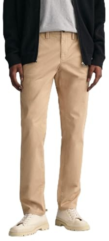 GANT Herren Slim Twill Chinos Klassische Hose, Dark Khaki, 30W / 32L EU