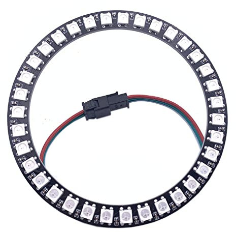 WS2812B 8/16/24/35/45/60 /90/241 Leds Pixel Ring Address Led-Module WS2812 IC RGB Voll Farbe Runde Led Kreis DC5V (35Leds, Black)