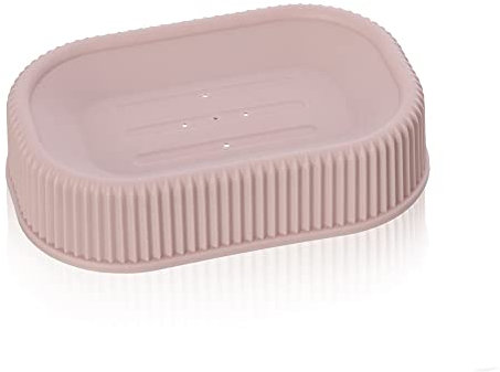Inbagno Porta Sapone da appoggio colorato Rosa, in plastica, Linea Ring