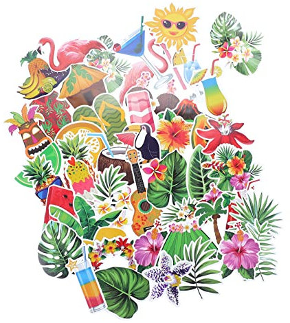 Veemoon 80St Hawaii-Aufkleber Gepäck Surfbrett Tagebuchaufkleber Buchdekor Scrapbook-Sticker selber Machen Selbstklebende Aufkleber Sommer schmücken Aufkleber für Flaschen Sammelalbum PVC