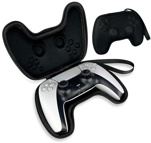 MyGadget Tasche kompatibel mit Sony Playstation 5 Dualsense Wireless Controller - Hart Cover mit Handgelenk Trageschlaufe - idealer Staubschutz in Schwarz