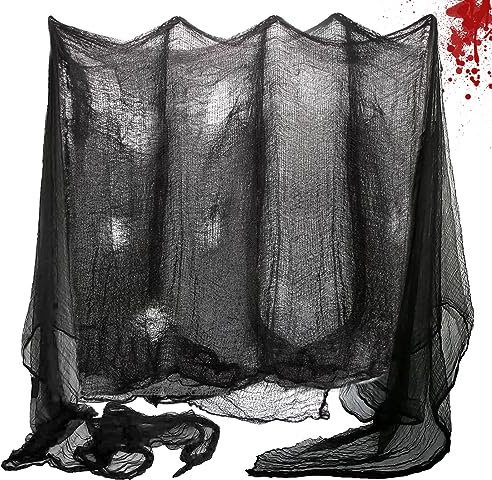 Tela Negra Halloween 6 Mx1.2 M, Tela Espeluznante, Excelente para Decoração de Halloween