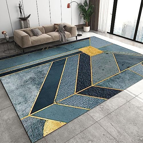 Kinderzimmer Teppich Geometrisches Grünes Plaid 3D -Gedruckter Teppich Wohnzimmer Dekor Krabbelte Matte Schlafzimmer Küchenteppich Badezimmer Matte, 50 X 80 cm / 19,6 X 31,5 Zoll