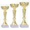 Generico Tris Coppe Trofei – Set 3 Coppe Premio in ABS Dorator – 3 Formati (Piccola, Media, Grande) – Trofei Sportivi, Aziendali, Scuola