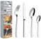 Terlulu Cutlery Set, 32 Piece Stainless Steel Flatware Set, Tableware Silverware Set with Spoon Knife and Fork Set, Mirror Polished, Dishwasher Safe - Service for 8