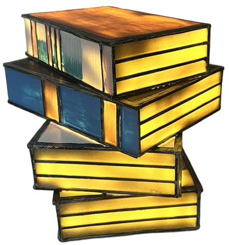 OSALADI Tischlampe Stapelbare Retro-schreibtischlampe Mit Büchern Buchlampe Aus Buntglas Nachttischlampe Aus Glas Buchförmige Lampe 3d Handbuch Pvc-kunststoff Kunsthandwerk