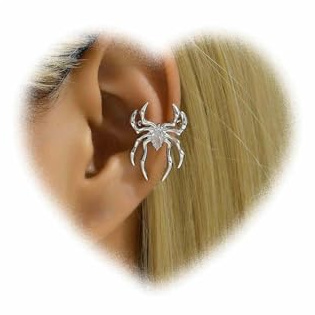 Gothic Spinne Ohrringe Silber Spinne Ohrringe 3D Spinne Ohrringe Weiß Diamant Spinne Ohrringe Übertreibung Spinne Ohrringe Cosplay Halloween Ohrringe Schmuck Geeignet für Frauen Geschenke