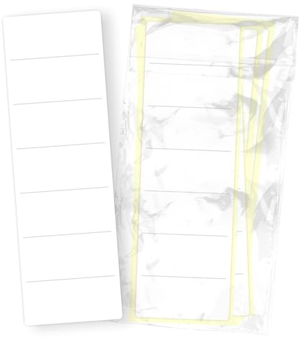 itenga 10x Ordneretiketten BREIT Ordnerrückenschild für BREITE Ordner vollflächig farbig I Ordnerschild selbstklebend aus Haftpapier 6x19cm (weiss)