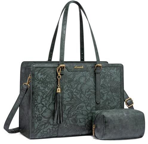 LOVEVOOK Sac pour ordinateur portable en cuir vintage pour femme