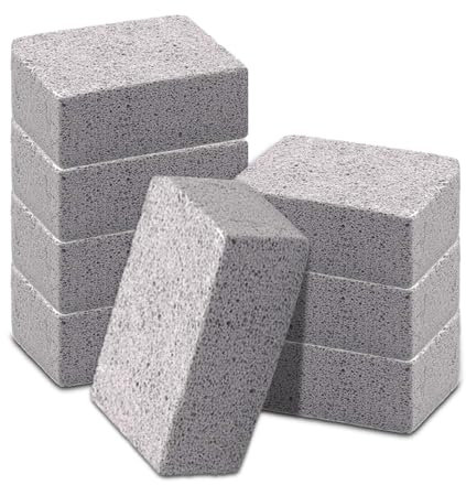 AKAIXI 8 PCs BBQ Grill Brick Cleaner Pumice Stone Brick for Cleaning Grill Oven Flat Top Cookers Utensils Sink Resuable Cleaning Stone Block for Kitchen Bathroom Pool