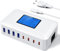 RENGOGA Cargador USB C Multiple 200W 8-en-1 Con Pantalla LCD - Estación de Carga Rápida Universal Para MacBook, iPhone 16/15/14Pro, Samsung Galaxy