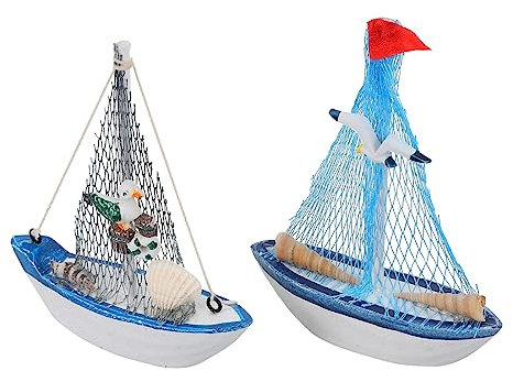 Tofficu 2pcs Sailing Model Woodcraft Model Boat Toy Wooden Sailing Sailboat Model Craft Wood Sailboat Mold Wooden Sailboat Model Wooden Boat Crafts Mini Sailboat Model Rope
