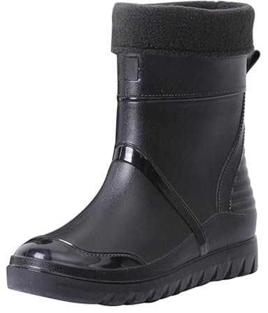 Dinglong Stivali Neri Donna Alto Tubo Velvet Removable Warm Stivali Da Pioggia Donna Stivali Da Pioggia Donna Fantasia Stivali Da Pioggia Donna Imbottiti Stivali Da Pioggia Donna Mollet Large, Le