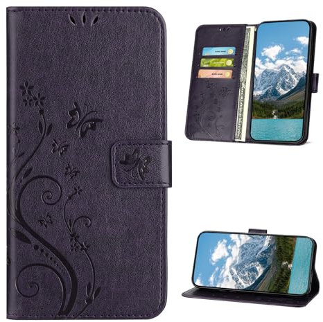 XINQCASE Cover per iPhone 12 Mini, Custodia a Portafoglio in Pelle PU [Slot per Schede], Cover a Libro Flip Caso Custodia per iPhone 12 Mini, Viola