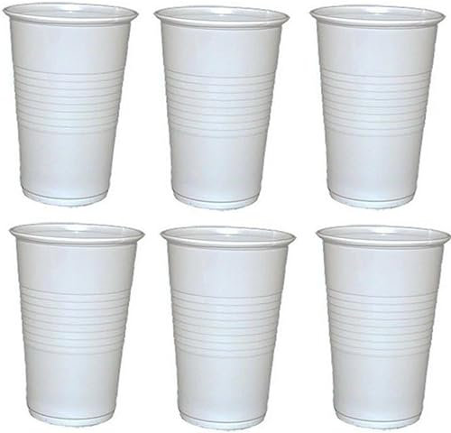 3000 Stück Einwegtrinkbecher 0,2 L weiß, Partybecher aus Kunststoff, Trinkbecher Ausschankbecher 200ml Wasserbecher Zahnarztbecher