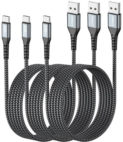 SUNGUY Cable USB vers USB C, 3 pièces 2m 3A Cable USB C Charge Rapide, Cable USB Type C compatible avec iPhone 16/15 Series, Galaxy S23/S22/S21, Google Pixel 8/8 Pro, appareils USB C