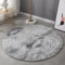 HARESLE Teppich Schlafzimmer,Waschbar Teppich Flauschig,Hochflor Teppiche Wohnzimmer, Quadratisch Tepich Weich,Kleiner Teppiche Bettvorleger,Flauschiger Tepich für Büro (Hellgrau,120cm/47 Zoll)