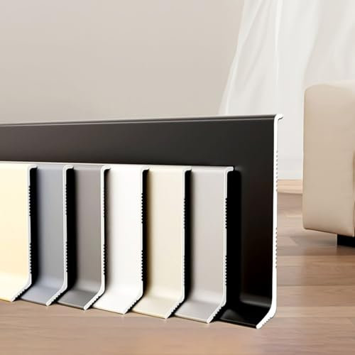 Raouoae Moderne Fußleisten In 6063-T5 Aluminiumlegierung Wasserfest Verdicktes Material Sockelleiste Küche 125 Cm * 2 Stück Robuste Lösungen Für Wohn- Und Arbeitsräume(Silber,Höhe: 40mm)