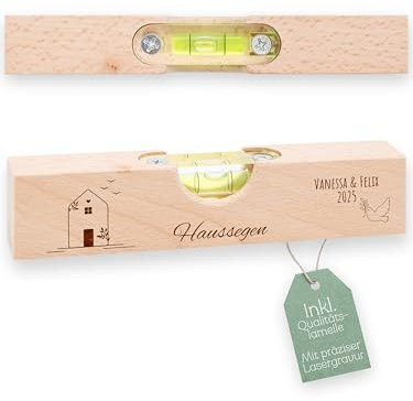 Abenteuernah Wasserwaage personalisiert als Umzugsgeschenk, Geschenke für Männer zum Einzug, Geschenk zum Hochzeitstag oder Jahrestag - der ideale Begleiter für Handwerker und Heimwerker