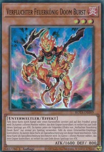 Verfluchter Feuerkönig Doom Burst Super Rare ROTA-DE099 - Rage of The Abyss Karte - mit GamersHeaven Cardboard Guard